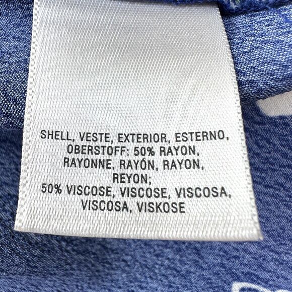 Anthropologie Maeve Floral Cut-out Blouse Top Size 0 Blue Pink - Picture 8 of 9